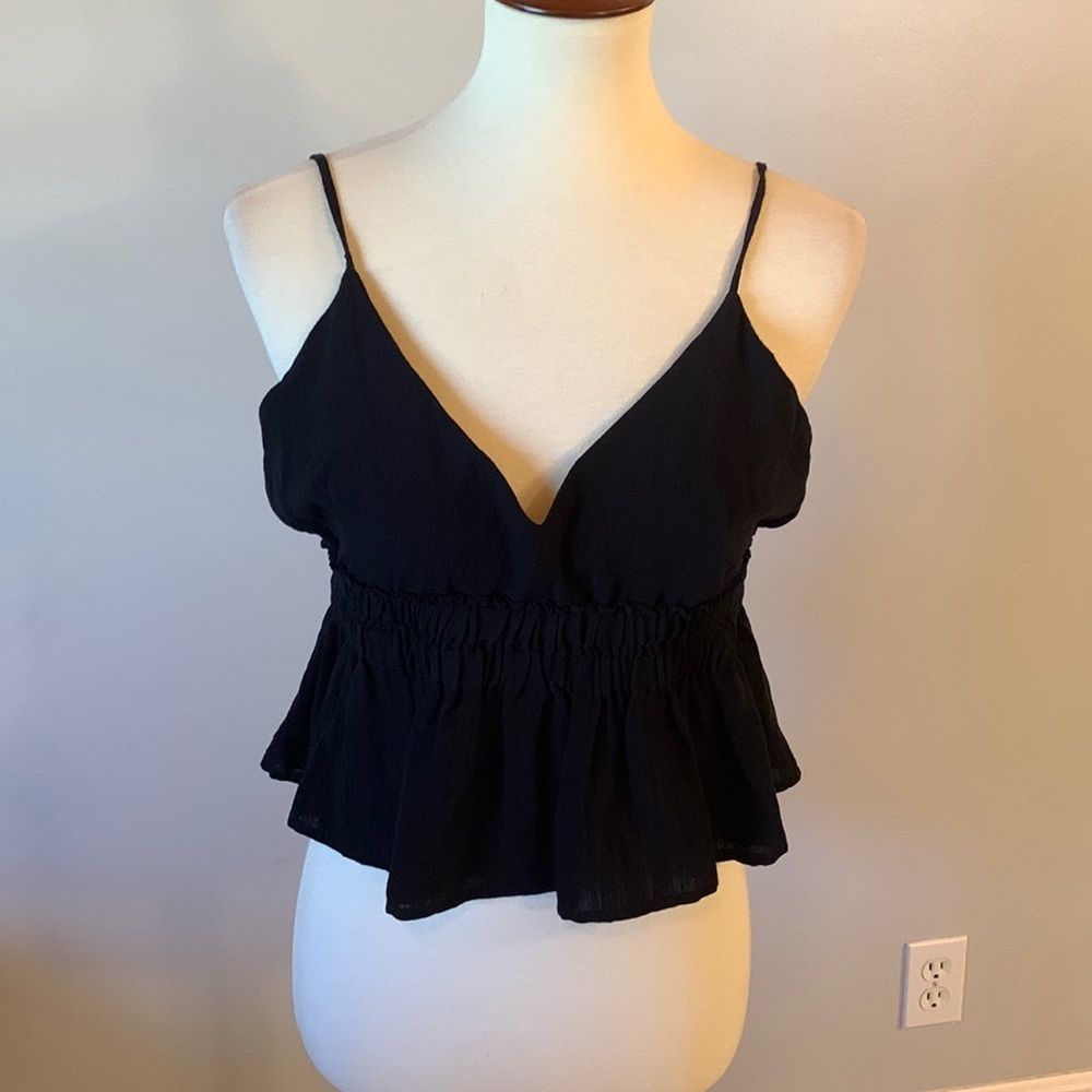 [West Of Melrose] Black Crop Top - Size XL
